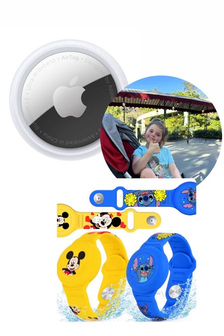 The best Disney hack ever. Invest in AirTags. Also add on these cute Disney watchbands. Add the AirTag to the band and you have a safety tag for your child! I placed these in my stroller and purse. Just in case I get separated from any of these precious items.