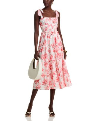 AQUA Floral Tie Strap Midi Dress - Exclusive  | Bloomingdale's Women | Bloomingdale's (US)