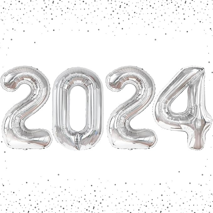 Big 40 Inch Silver 2024,5 Balloon | Amazon (US)
