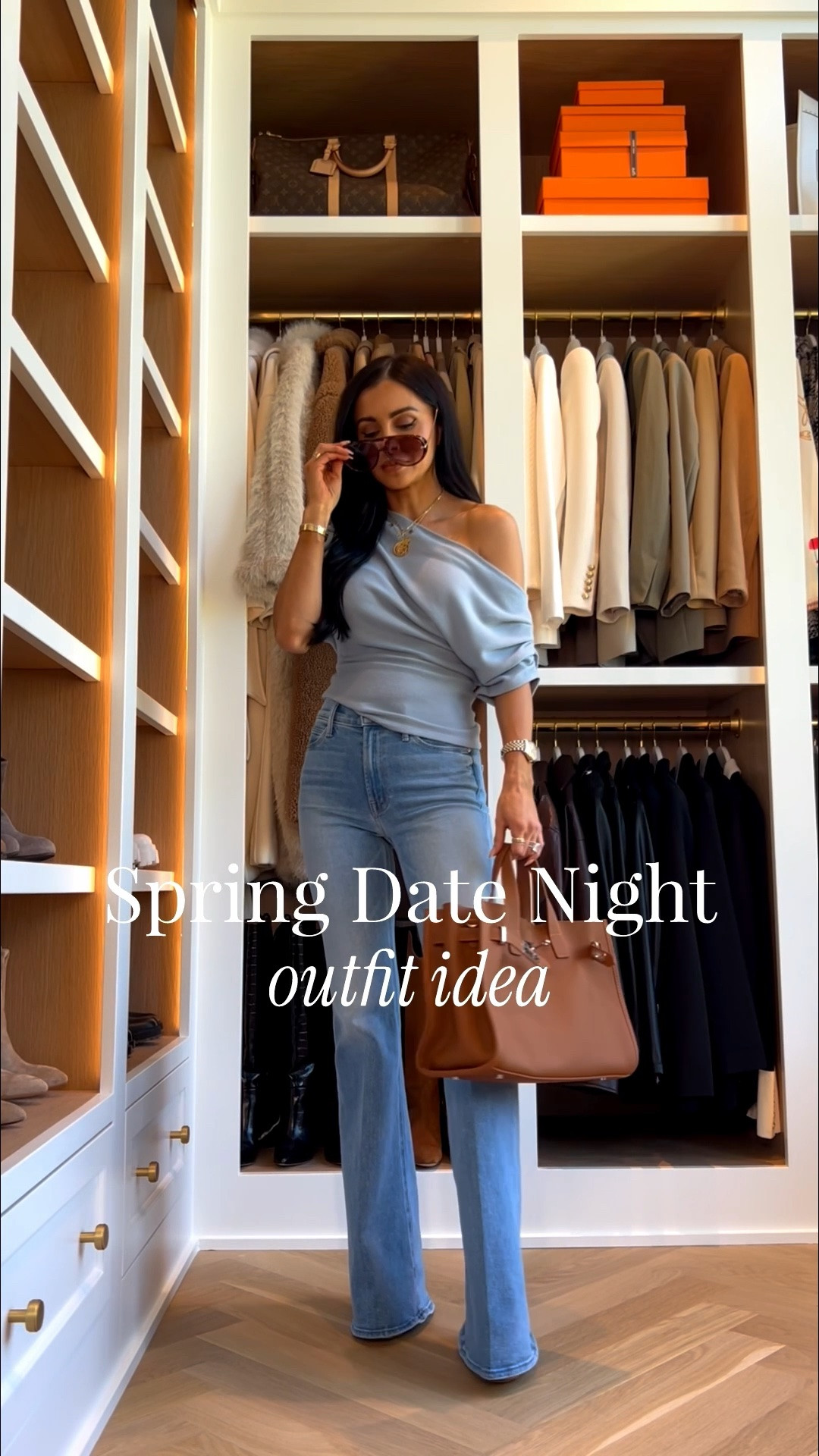 Styling the most flattering Jeans for a spring date night 
Mother jeans wearing a 24 run TTS
Reformation off the shoulder top wearing an XS the blue is back in stock!

#LTKOver40 #LTKmomlife #LTKootd