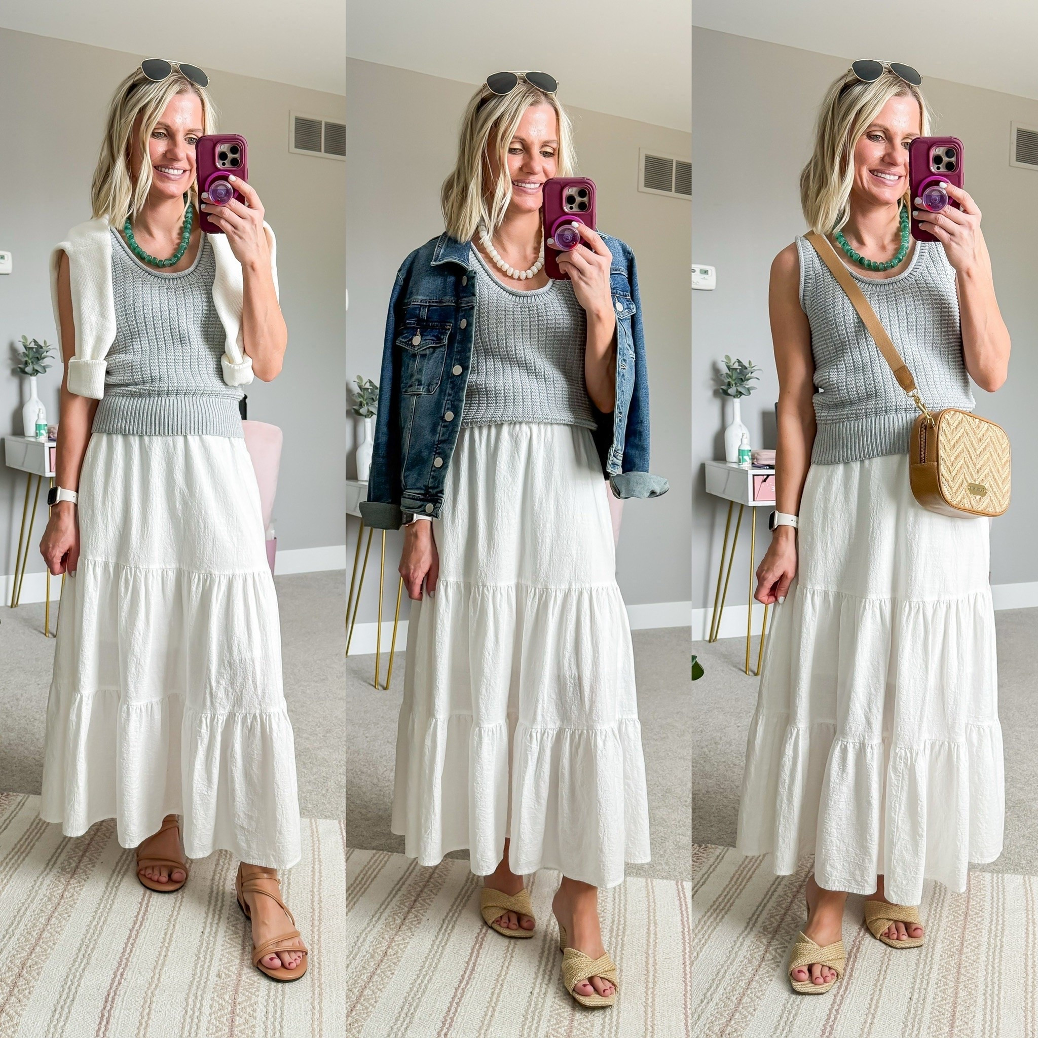 Mom friendly summer capsule wardrobe. Three white skirt outfit ideas.

#LTKootd #LTKOver40 #LTKSeasonal