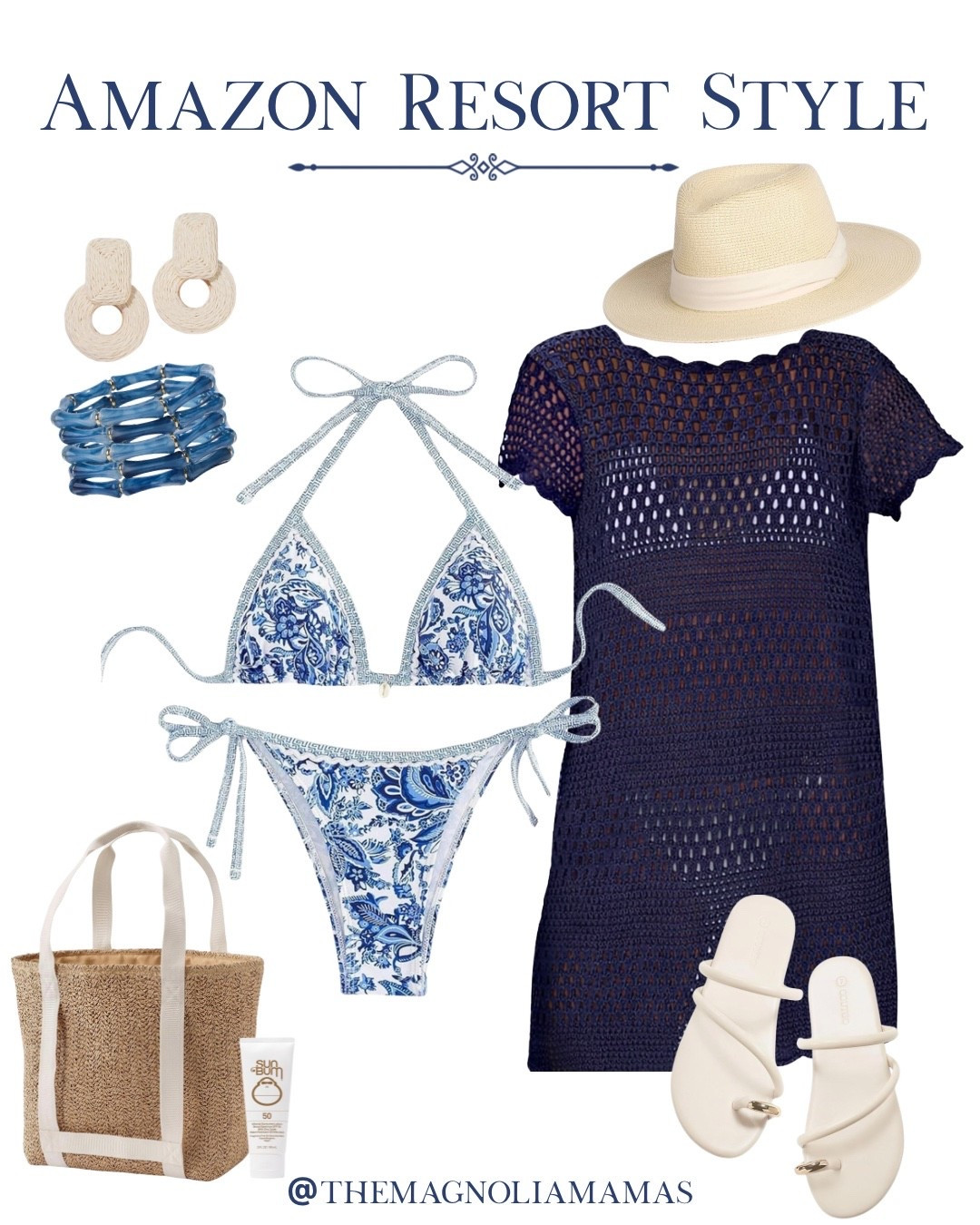 Chic blue and white resort look. 💙

#LTKSwim #LTKTravel #LTKOver40