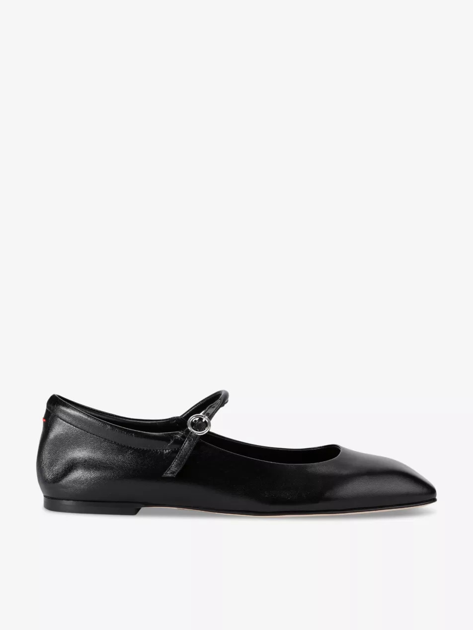 Uma square-toe leather pumps | Selfridges