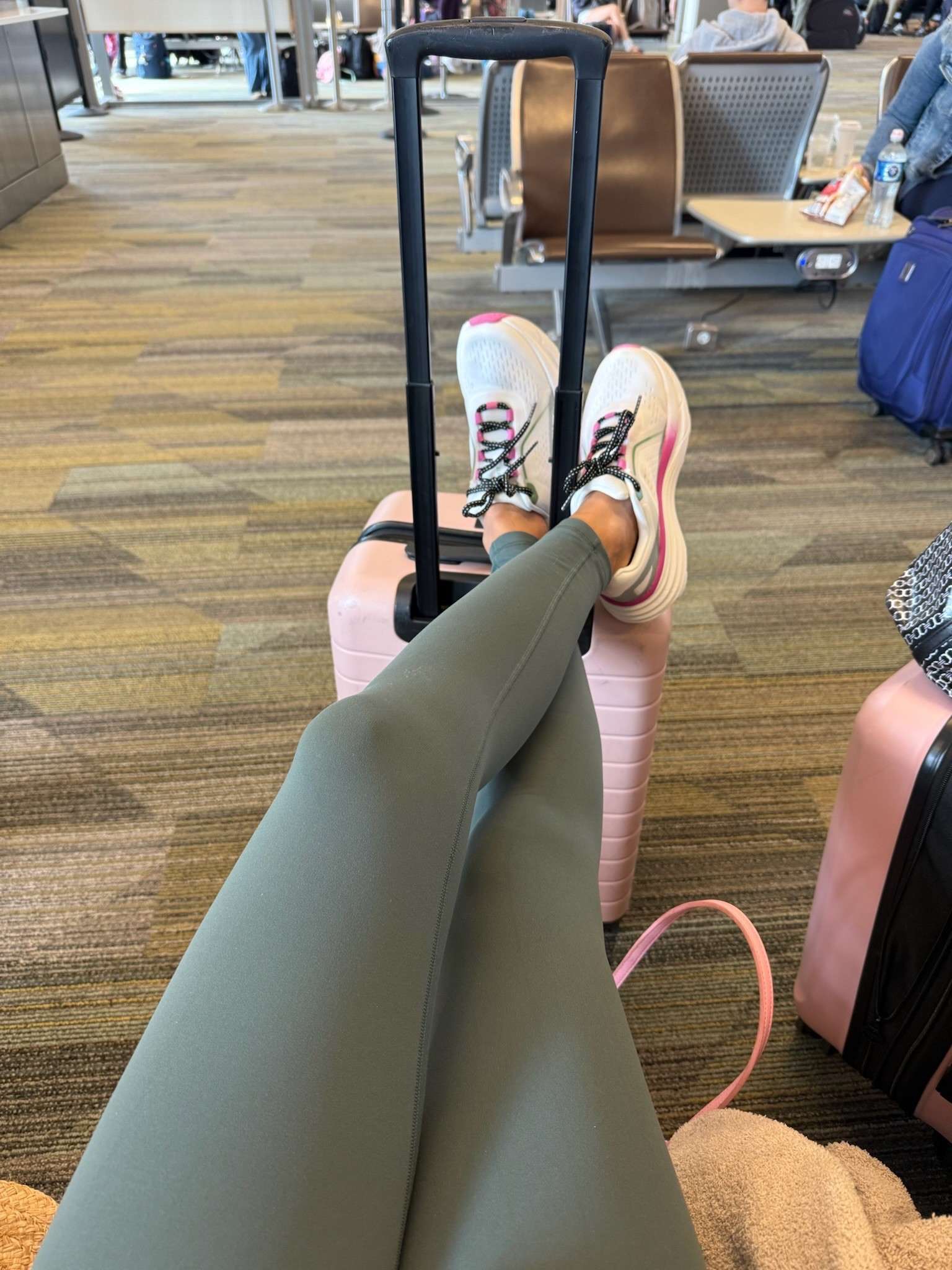 cutest travel set and best rolling carry on !! So comfortable and cute! shoes true to size & XS leggings, S half zip 

#LTKStyleTip #LTKTravel #LTKActive