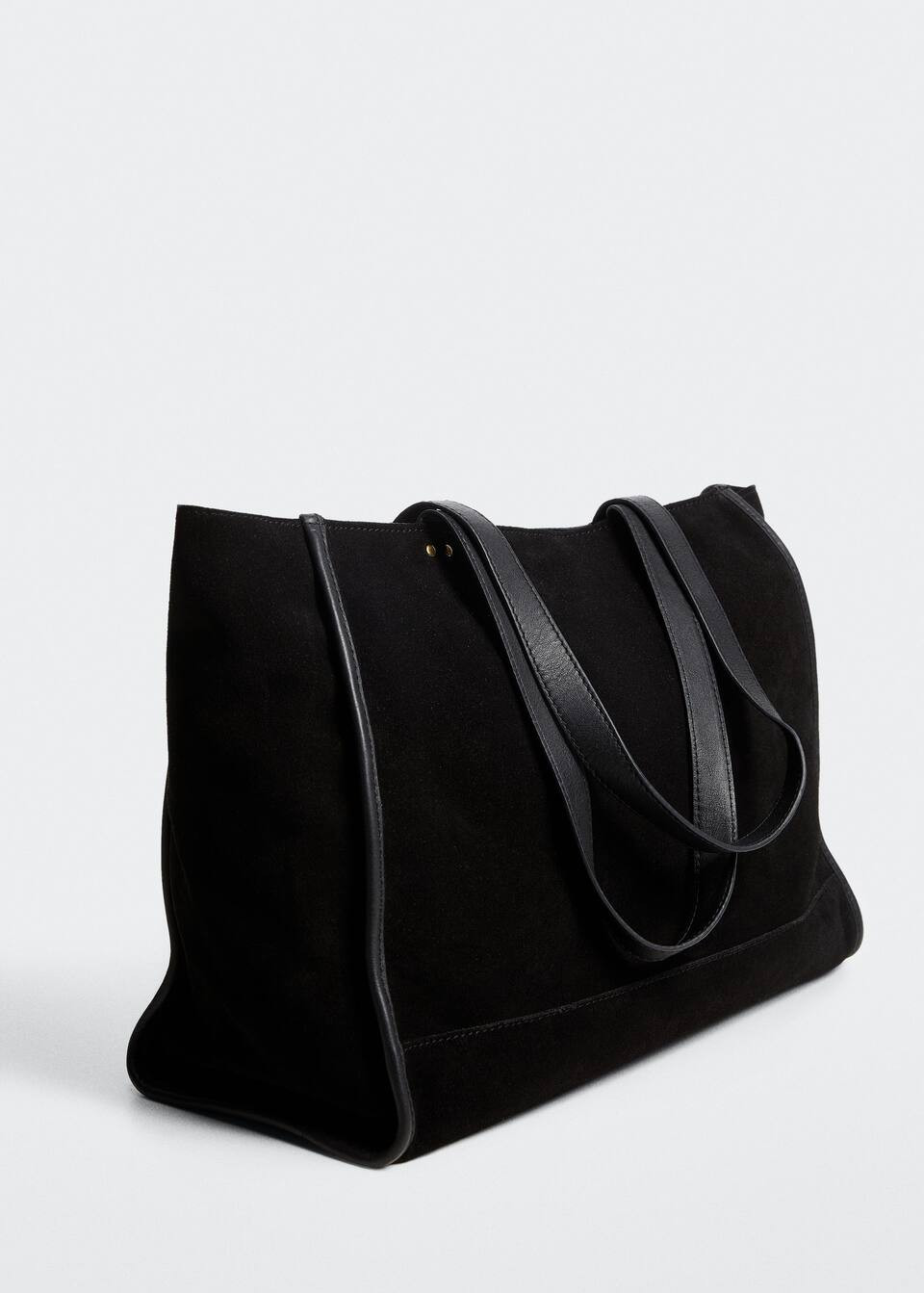 Leather shopper bag -  Women | Mango USA | MANGO (US)
