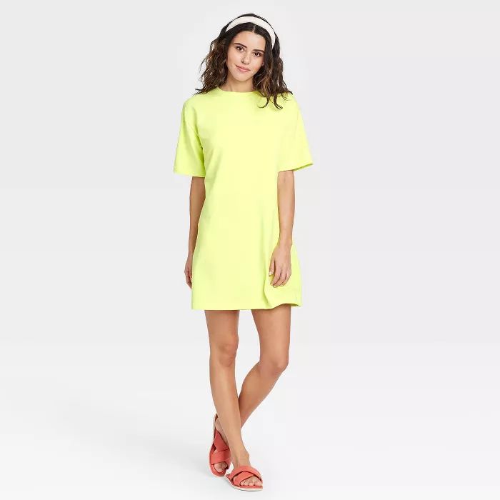 Women's Elbow Sleeve Knit T-Shirt Dress - A New Day™ | Target