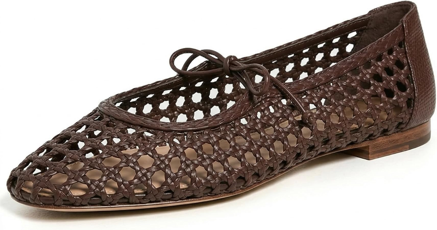 Women Woven Mesh Ballet Flats Raffia Lace up Ballerina Mary Jane Flats Fashion Casual Slip on Sho... | Amazon (US)