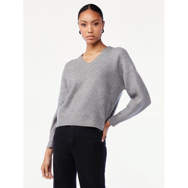 Scoop Women's V-Neck Sweater - Walmart.com | Walmart (US)