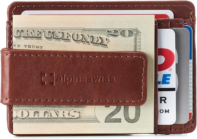 Alpine Swiss Harper Mens RFID Slim Money Clip Front Pocket Wallet Minimalist Leather ID Card Hold... | Amazon (US)