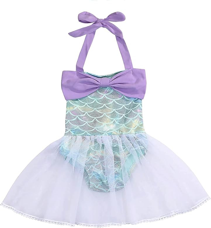 Infant Baby Girl's Mermaid Romper Bodysuit Jumpsuit Sunsuit Swimsuits Summer Outfits | Amazon (US)
