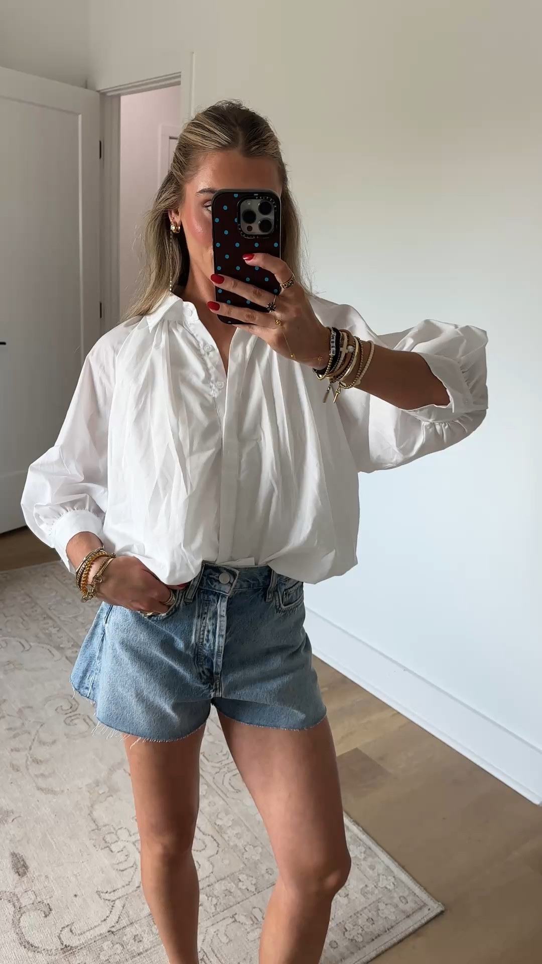 Amazon size small Chevara Women’s Cropped Puff Sleeve Shirt Lapel Neck Button Down 3/4 Sleeve Pleated Blouse Tops paired with my @nuuds size 24 denim shorts 3” and my @crocs white flip flops

#LTKootd #LTKSeasonal #LTKdayinmylife