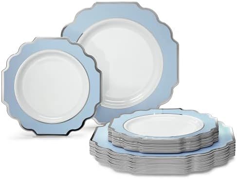 " OCCASIONS " 120 Plates Pack,(60 Guests) Heavyweight Premium Wedding Party Disposable Plastic Plate | Amazon (US)