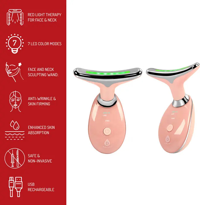7-in-1 LED Light Therapy Beauty Device - Red Light Therapy Face & Neck Sculpting Wand | Nordstrom