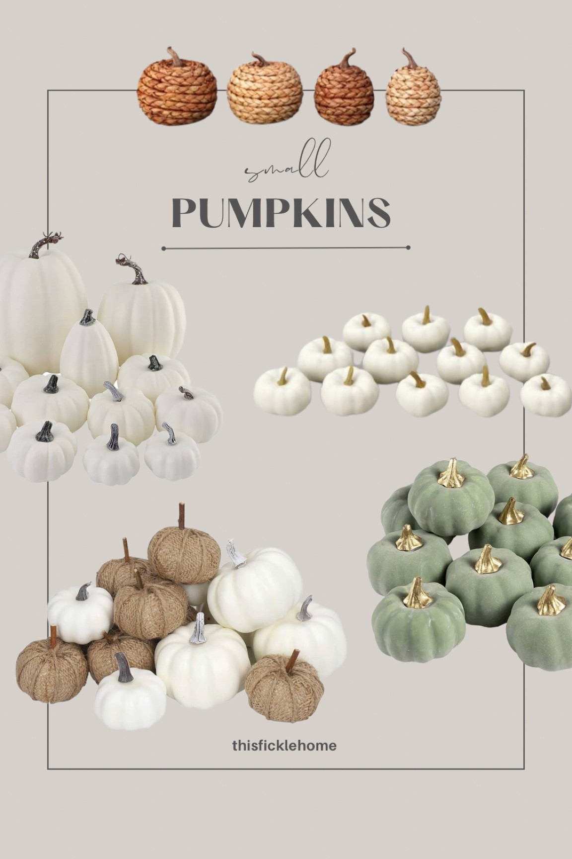 Small decorative pumpkins, pumpkin filler for vase or bowl, white decorative pumpkins, woven pumpkins, pumpkin centerpiece, fall centerpiece.

#LTKfindsunder50 #LTKSeasonal #LTKhome