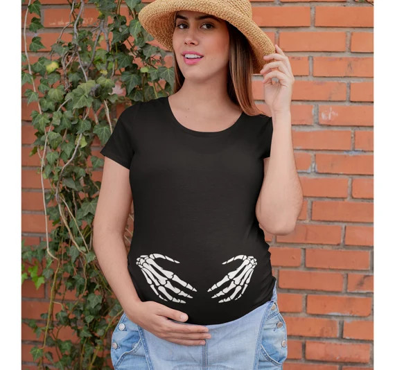 Skeleton Hands Maternity Shirt - Halloween Pregnancy Announcement Unisex Mens Shirt - Baby Shower... | Etsy (US)
