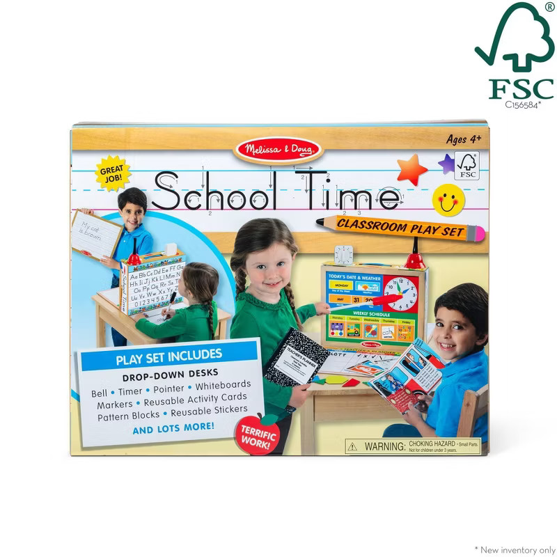 Melissa & Doug School Time! Classroom Play Set Game - Be Teacher or Student | Target