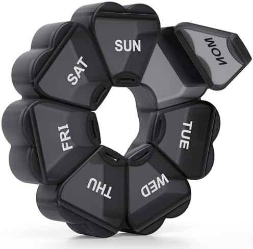 Large Weekly Pill Organizer, Pill Box 7 Day, KAPENS Daily Vitamin Case Large Capacity Compartment... | Amazon (US)