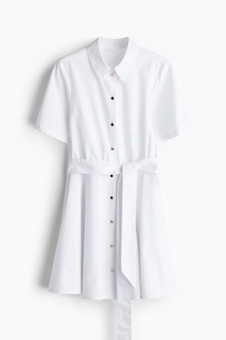 H & M - Tie-Belt Shirt Dress - White | H&M (US + CA)