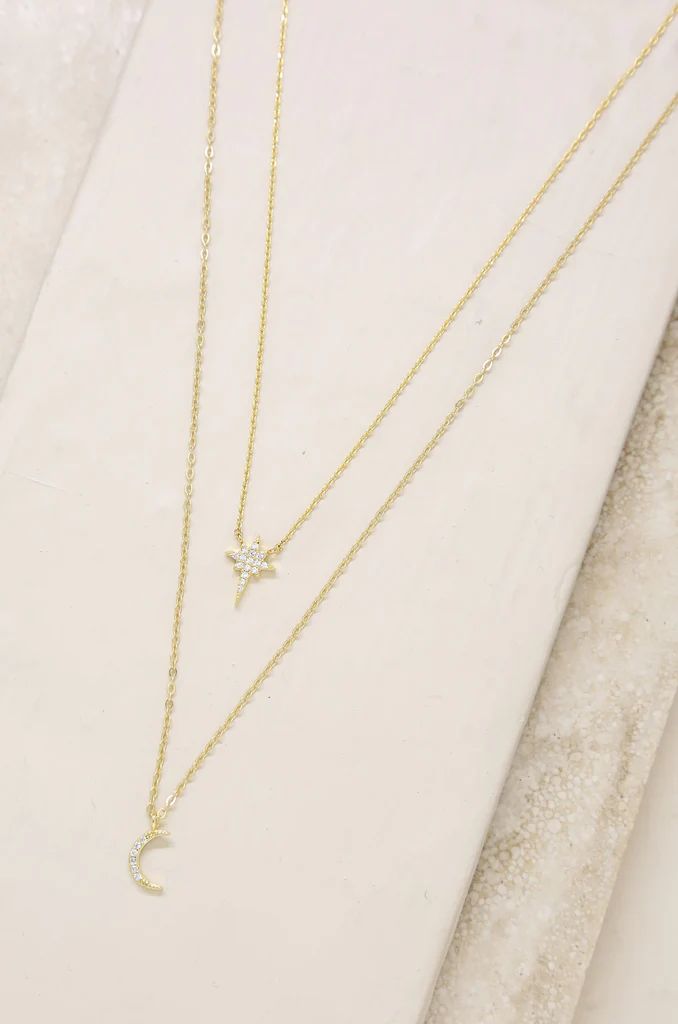 Celestial Crystal 18k Gold Plated Necklace Set | Ettika