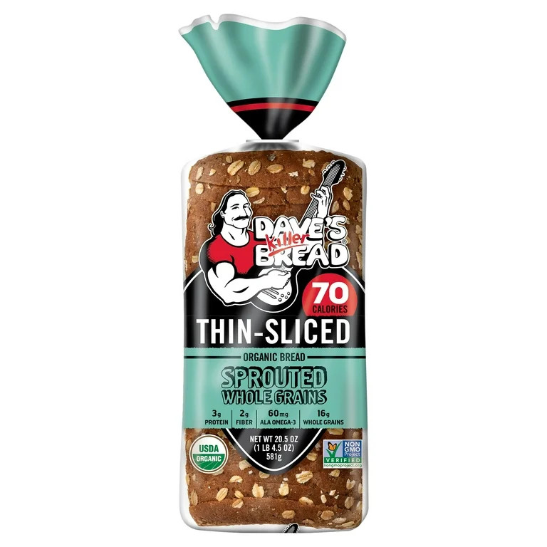 Dave's Killer Bread Sprouted Whole Grains Thin-Sliced Organic Bread Loaf, 20.5 oz | Walmart (US)