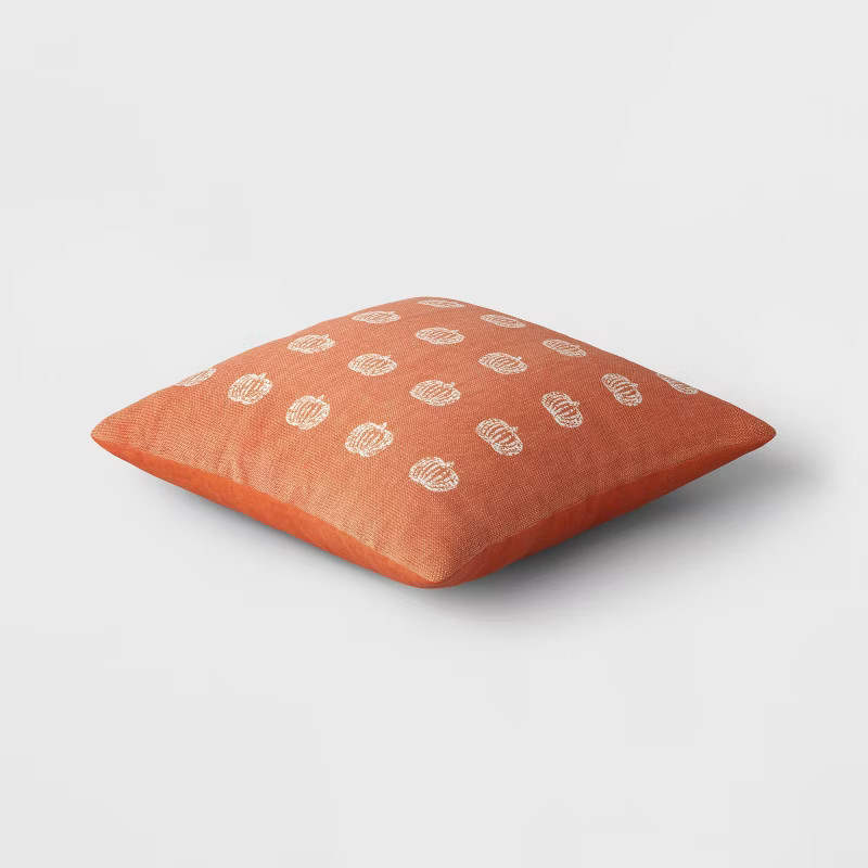 Woven Pumpkin Square Throw Pillow - Threshold™ | Target