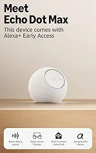 Amazon Echo Dot Max (newest model), Alexa speaker with room-filling sound and nearly 3x bass, Gre... | Amazon (US)