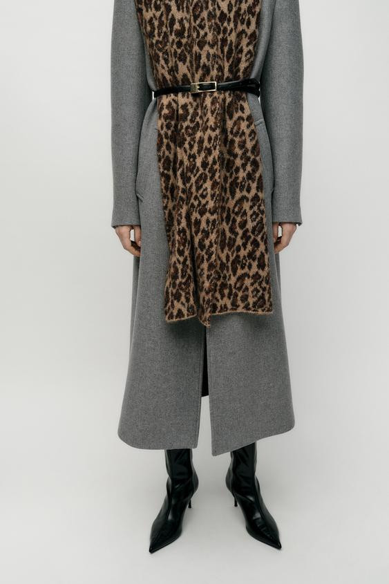 ANIMAL PRINT WOOL AND ALPACA BLEND SCARF | Zara US