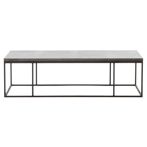 Shuler Industrial Loft Iron Bluestone Rectangular Coffee Table | Kathy Kuo Home