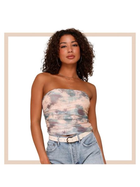 Beige abstract print mesh strapless top

#LTKfindsunder100 #LTKSpringSale #LTKstyletip