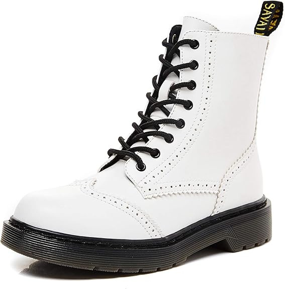 Savaii Women's Round Toe Combat Ankle Boots | Amazon (US)