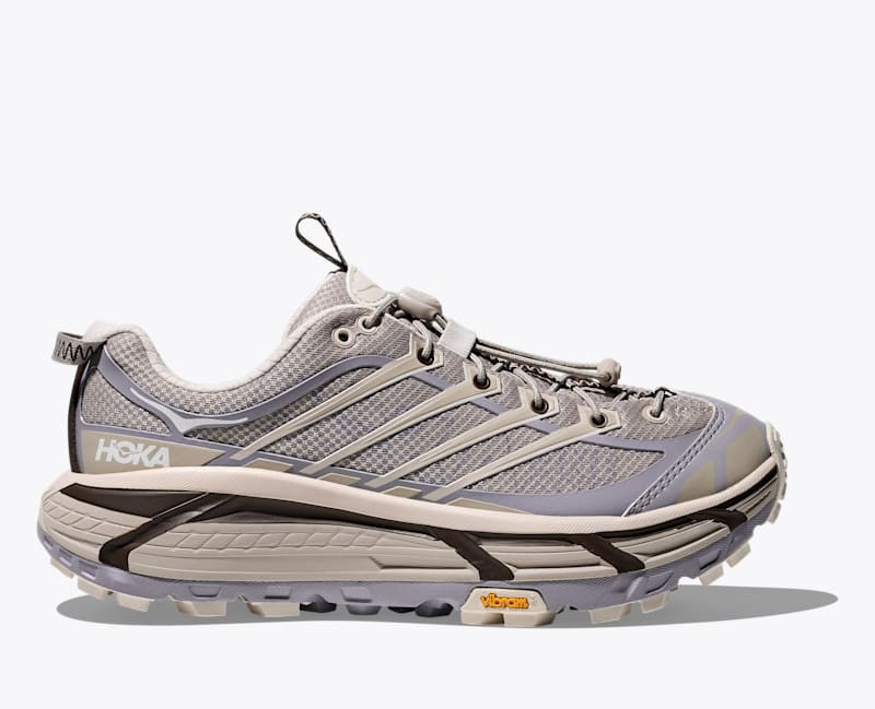 HOKA Mafate Three2 Shoes in Putty/Foggy Grey, Size M 8.5/W 9.5 | Hoka One US