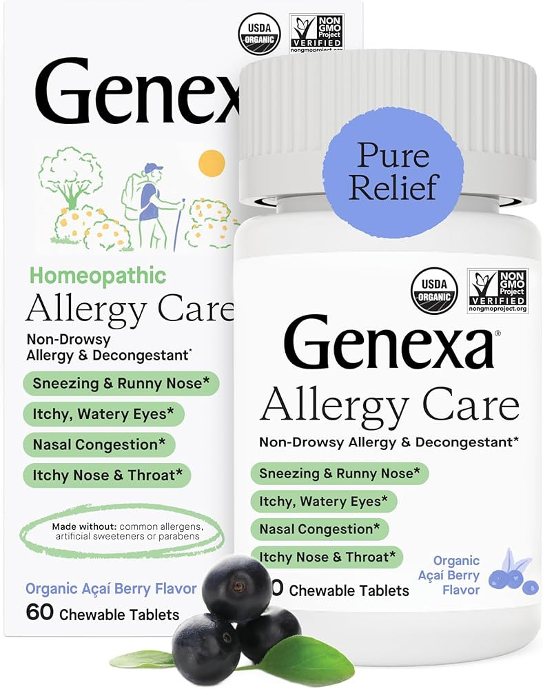 Genexa Adults' Allergy Care | Non-Drowsy, Homeopathic Decongestant & Allergy Medicine Relief | De... | Amazon (US)