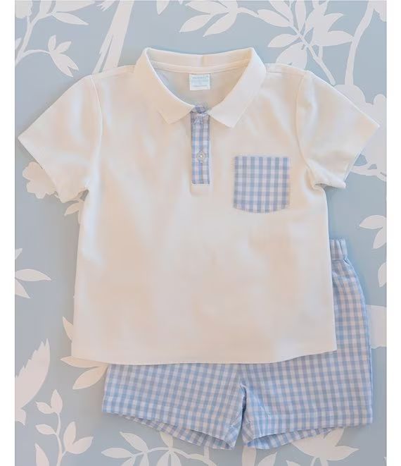 Edgehill Collection x The Broke Brooke Little Boy 2T-7 Brooks Pique Knit Polo and Gingham Short S... | Dillard's