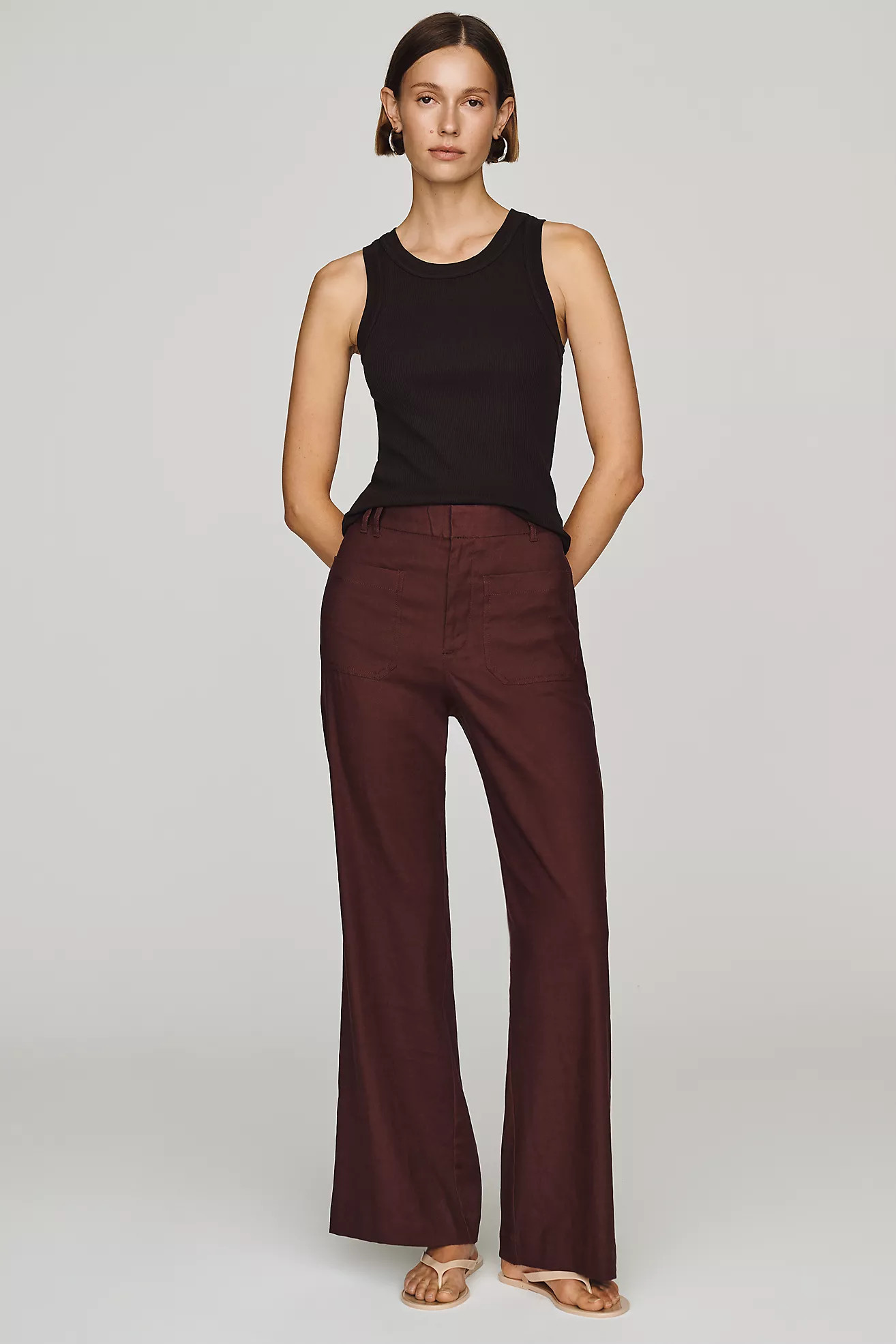 Maeve Jude Linen Stretch Trousers | Anthropologie (US)