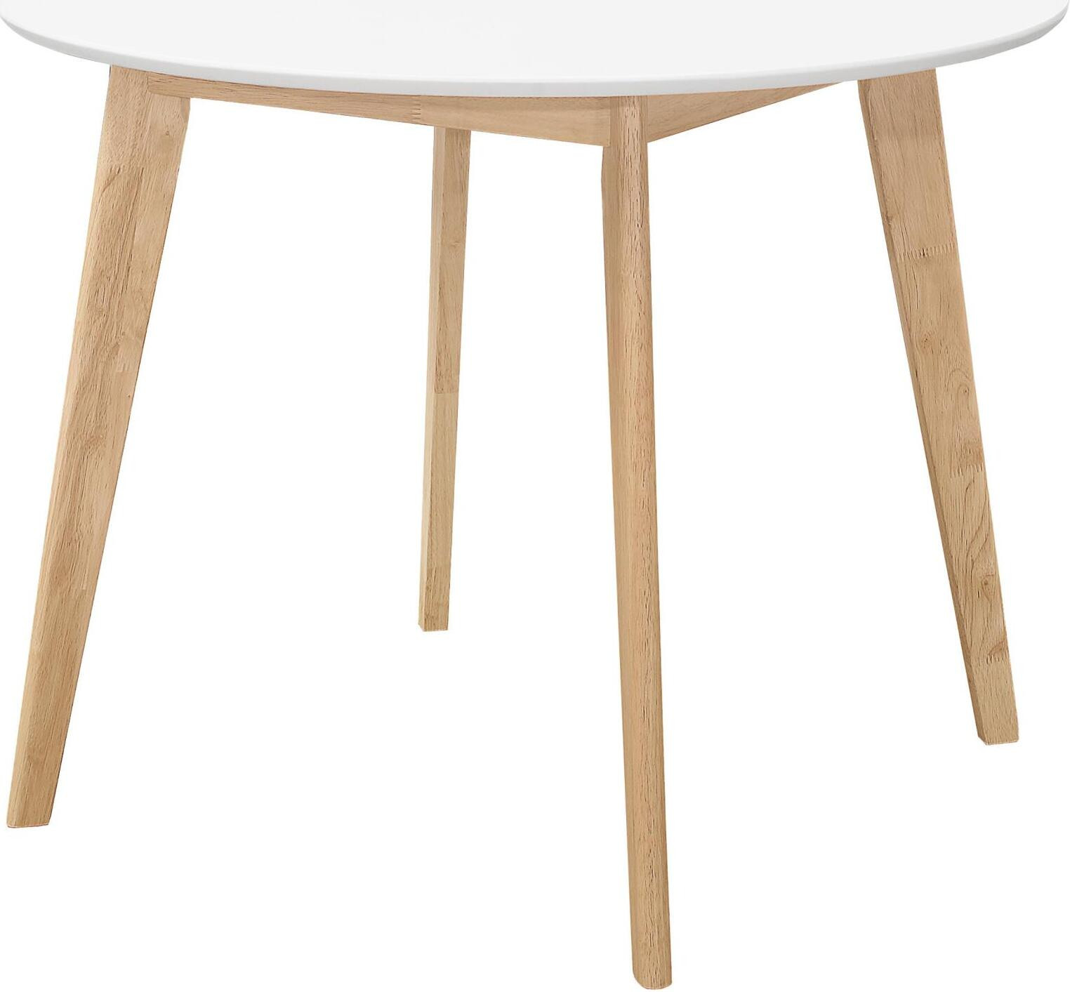 Breckenridge Round Dining Table Matte White and Natural Oak | 1stopbedrooms