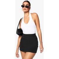 boohoo Women's Woven Belted Mini Skirt in Black | Size: 6 | boohoo (US & Canada)