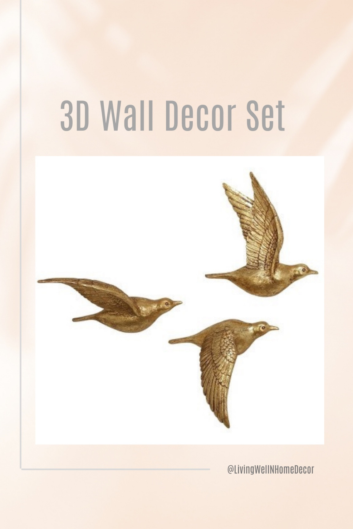 Resin Bird Metallic 3D Sculpted Wall Decor Set of 3. Comes in Gold or dark bronze by Olivia & May for Target. 

#LTKhome #LTKFind #LTKunder50