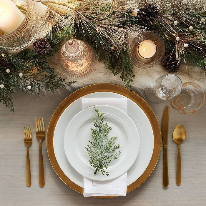 11" Porcelain Beaded Dinner Plate White - Threshold™ | Target