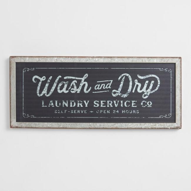 Wash and Dry Galvanized Metal Sign | World Market