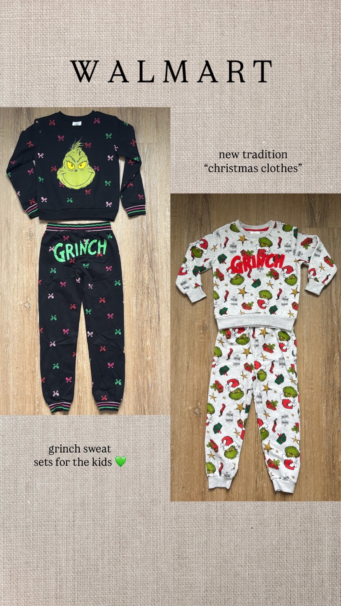 K I D S / new tradition: “Christmas clothes” picked up these grinch sweat sets today from Walmart Canada for my kids

#LTKholiday #LTKkids #LTKcanada