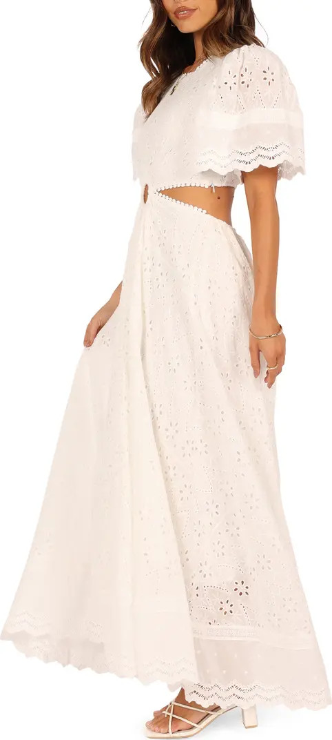 Petal & Pup Merletto Short Sleeve Cutout Eyelet Maxi Dress | Nordstrom | Nordstrom