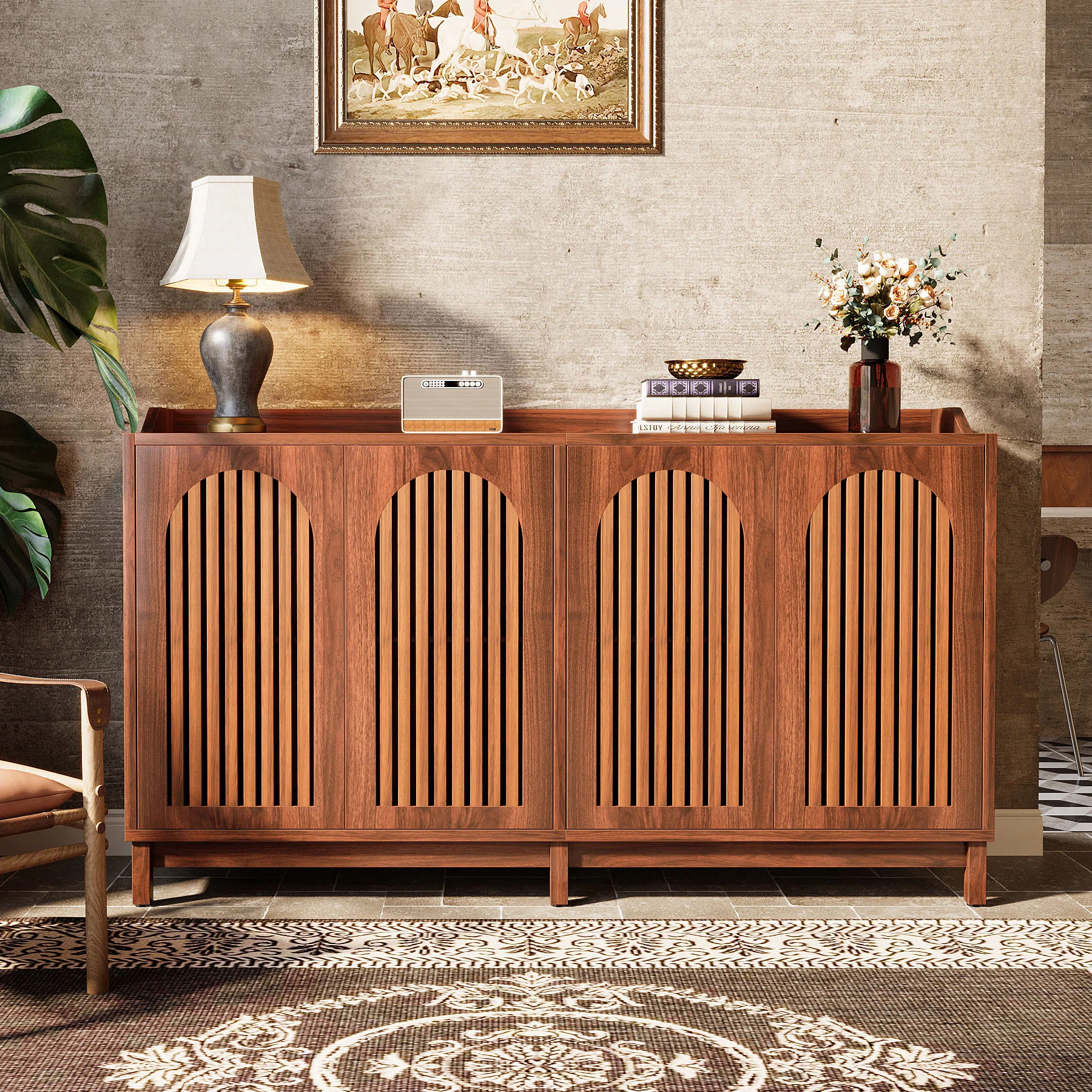 57" Sideboard Buffet Cabinet with Adjustable Shelves | Wayfair North America