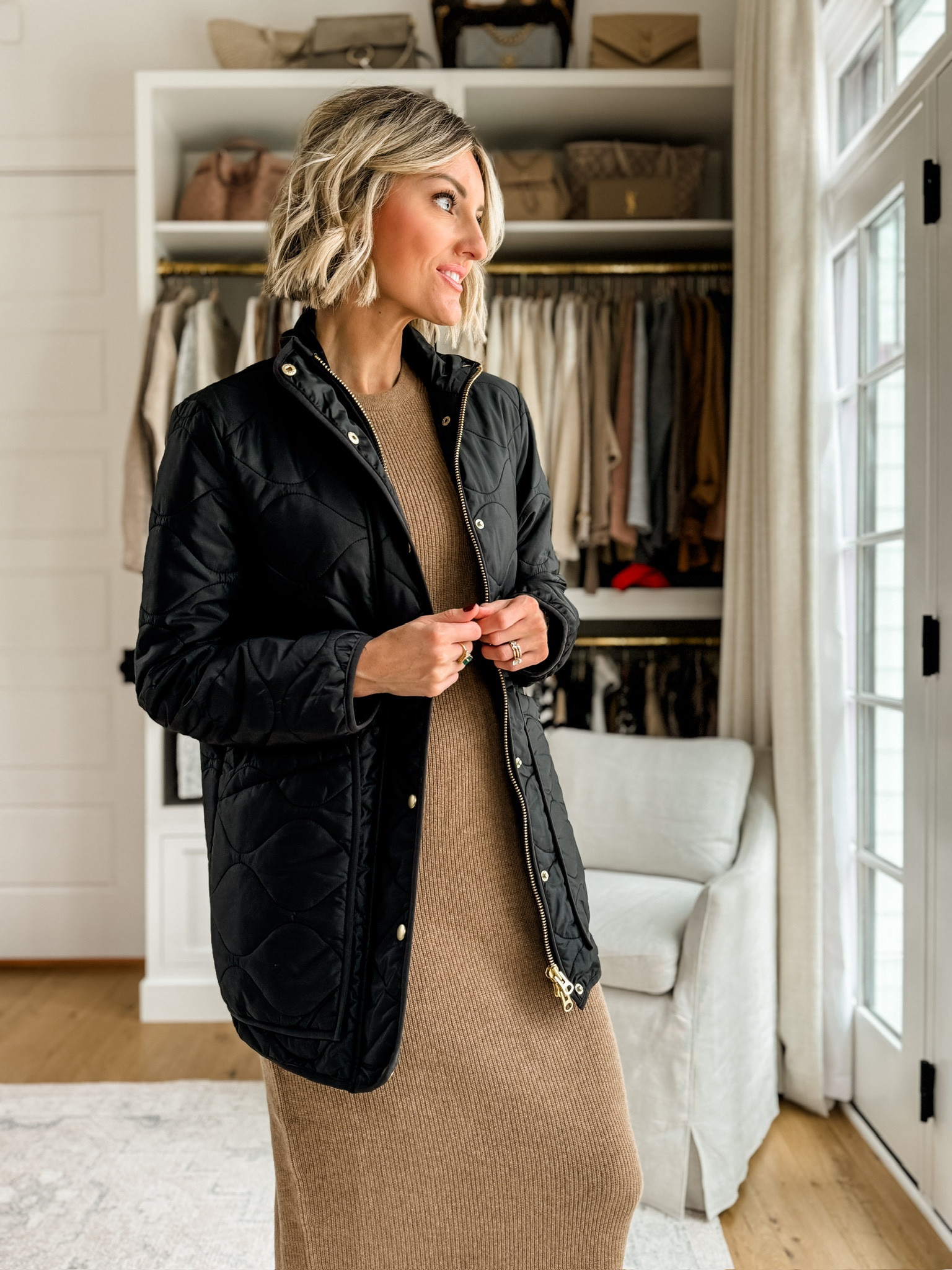 This barn jacket is so pretty and such a staple piece to add to your closet! Wearing XS! 


Loverly grey, coat, jacket, dress, holiday outfit, thanksgiving outfit 

#LTKStyleTip #LTKSaleAlert #LTKHoliday