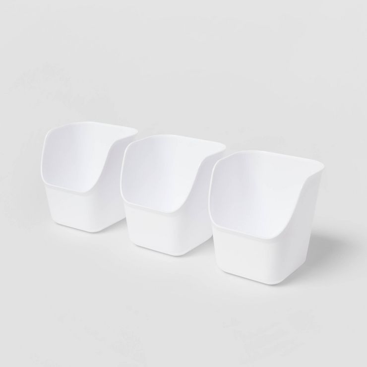 Small 3pk Open Front Flexible Storage Bins White - Brightroom™ | Target