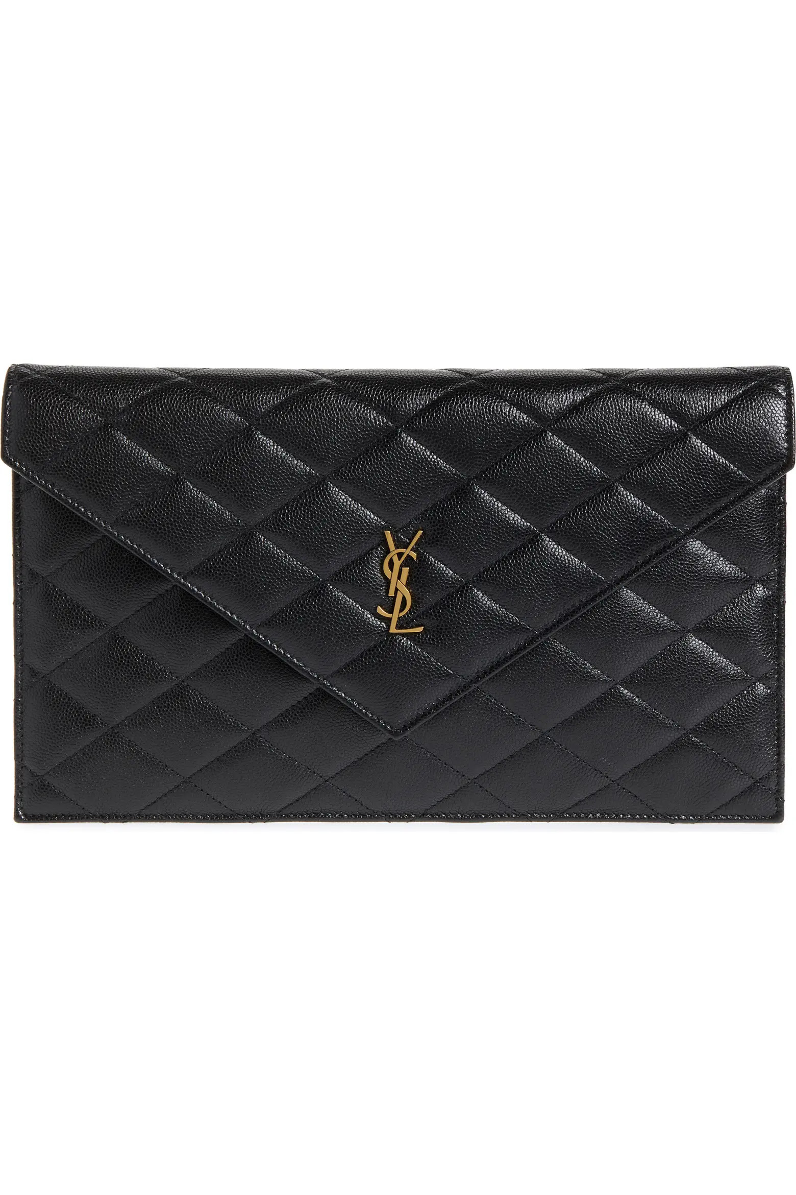 Paris Diamond Quilted Grain de Poudre Leather Envelope Pouch (Women) | Nordstrom | Nordstrom