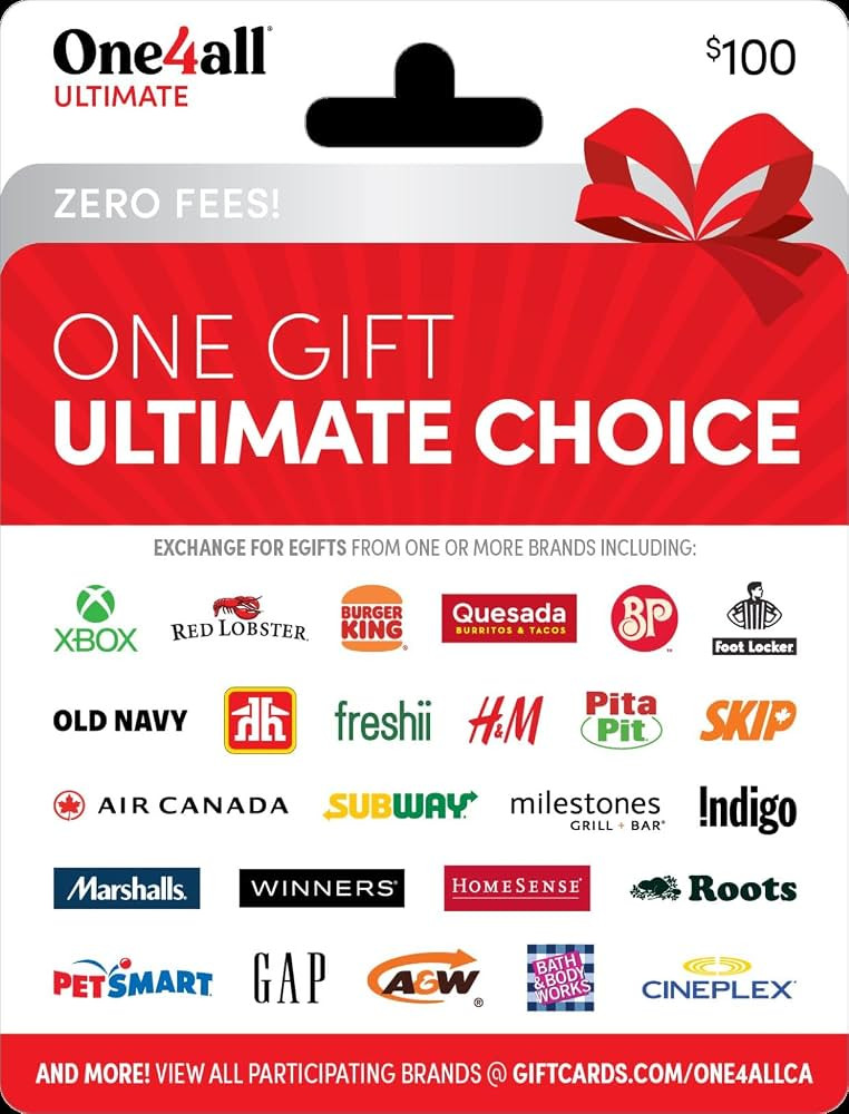 One4all Ultimate Physical Gift Card - $100 | Amazon (CA)