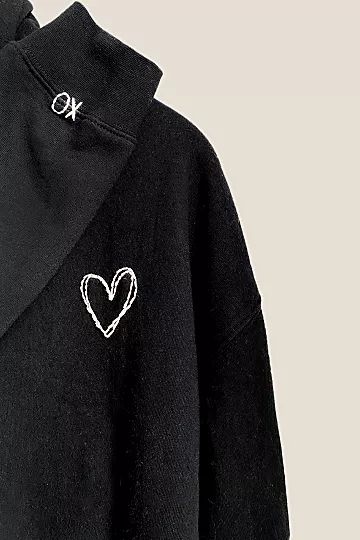 Hatch General Store Embroidered XO & Heart Cropped Hoodie | Free People (Global - UK&FR Excluded)