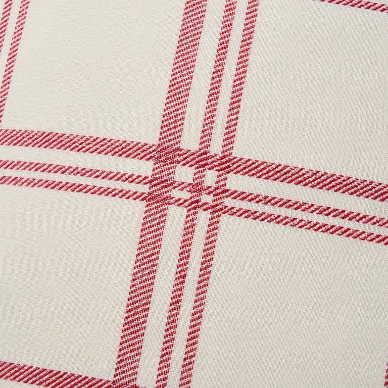 My Texas House 18" x 18" Red Windowpane Plaid Cotton Decorative Pillow Cover | Walmart (US)