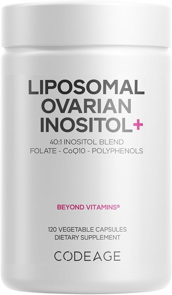 Codeage Liposomal Ovarian Inositol+ Supplement - Myo-Inositol & D-Chiro-Inositol 40:1 Blend, Fola... | Amazon (US)