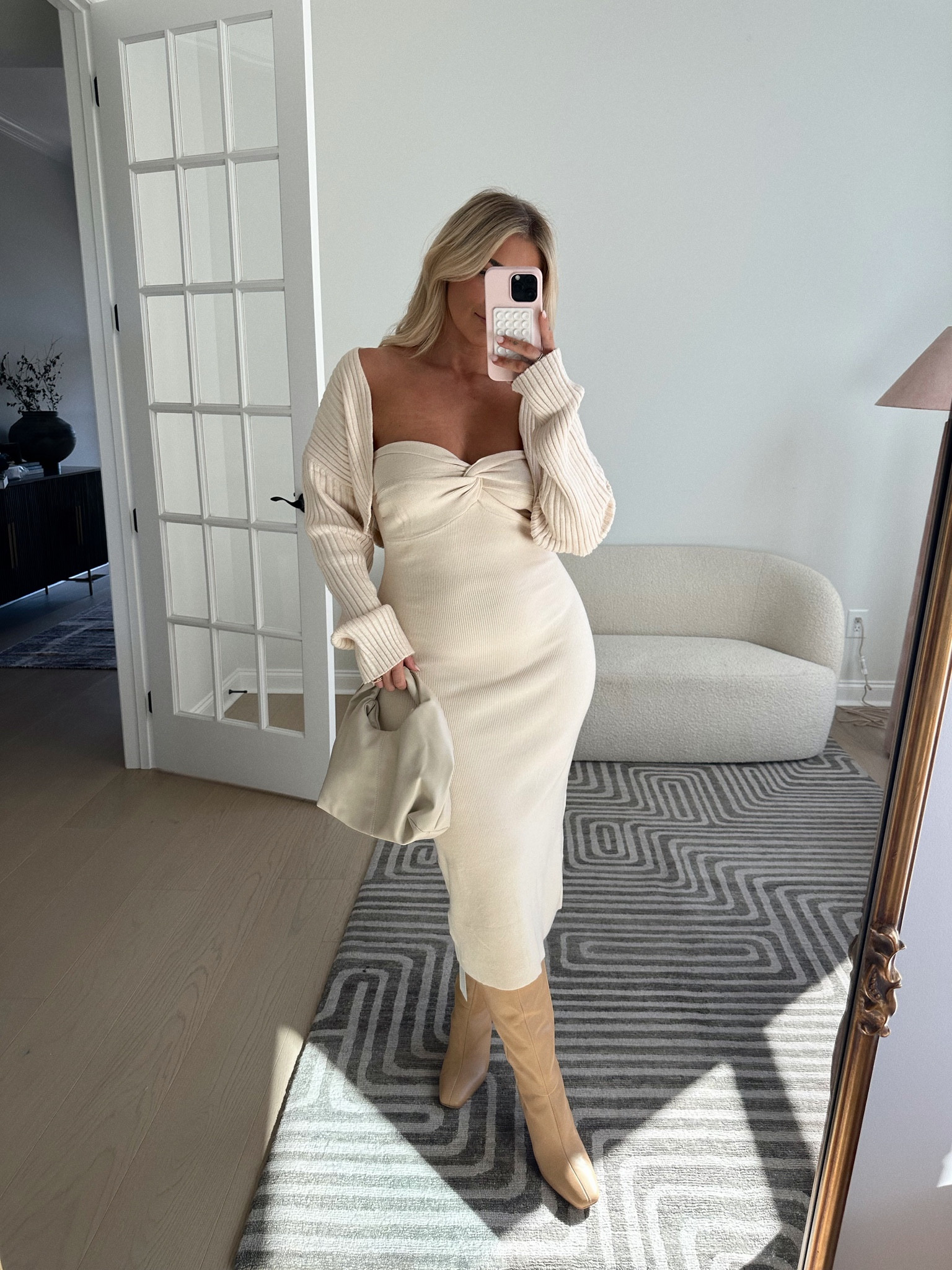 This look would be gorg for the holidays if you aren’t into sparkles🤍 All from Amazon! I am in a large in both dress and top #holidaylook #dress #amazon 

#LTKmidsize #LTKSeasonal #LTKHoliday